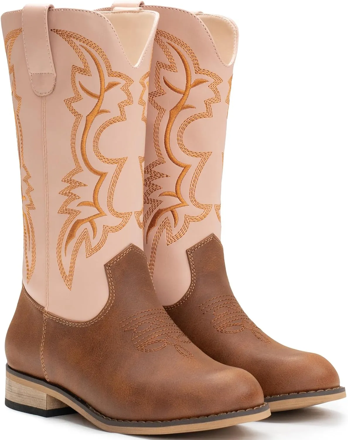 IUV Cowgirl Boots Cowboy Boots For Girls Boys Kids Toddler Fashion Western Boots Mid Calf Riding Shoes