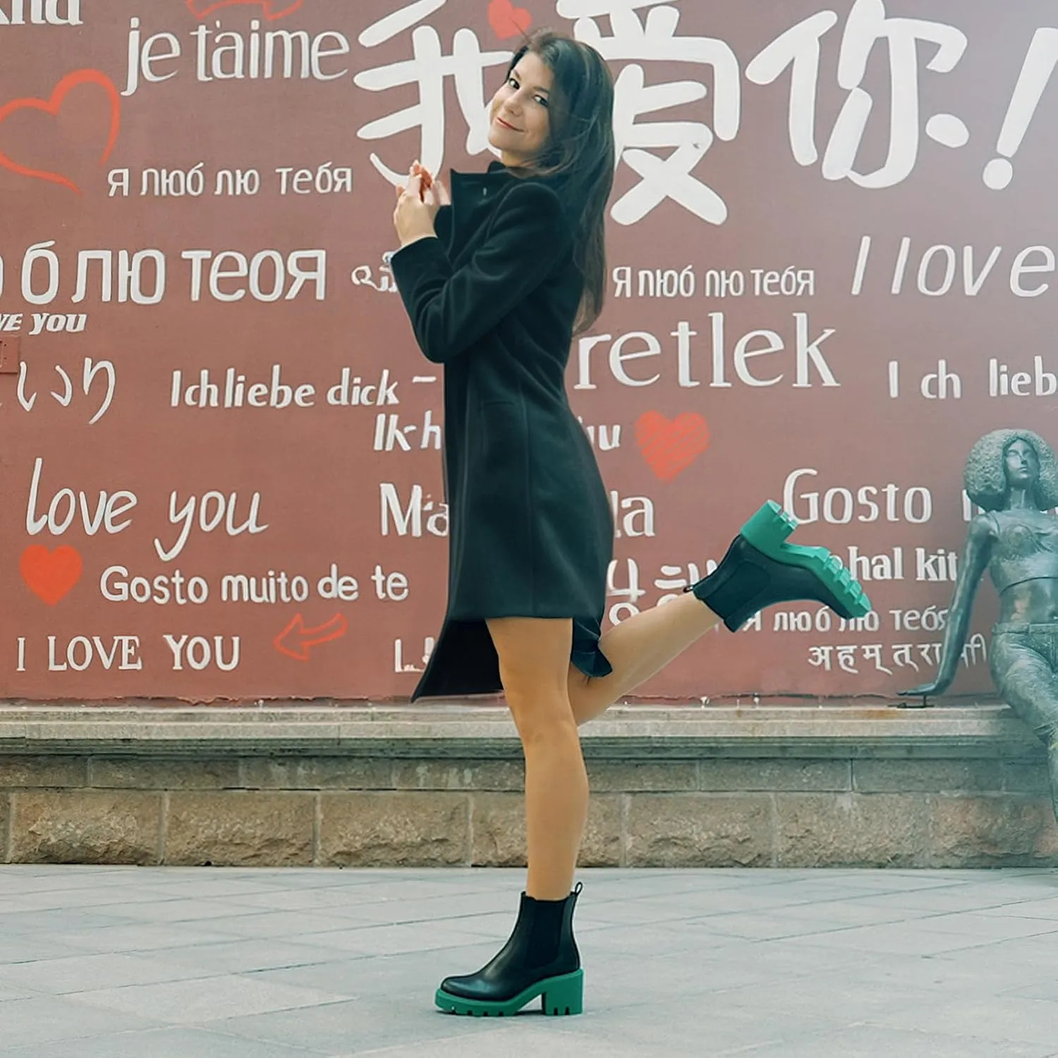 IXU 2024 Women's Chelsea Boots Chunky Boots For Women Platform Ankle Boots Pull-On Lug Sole Elastic Fall Fashion Booties Shoes