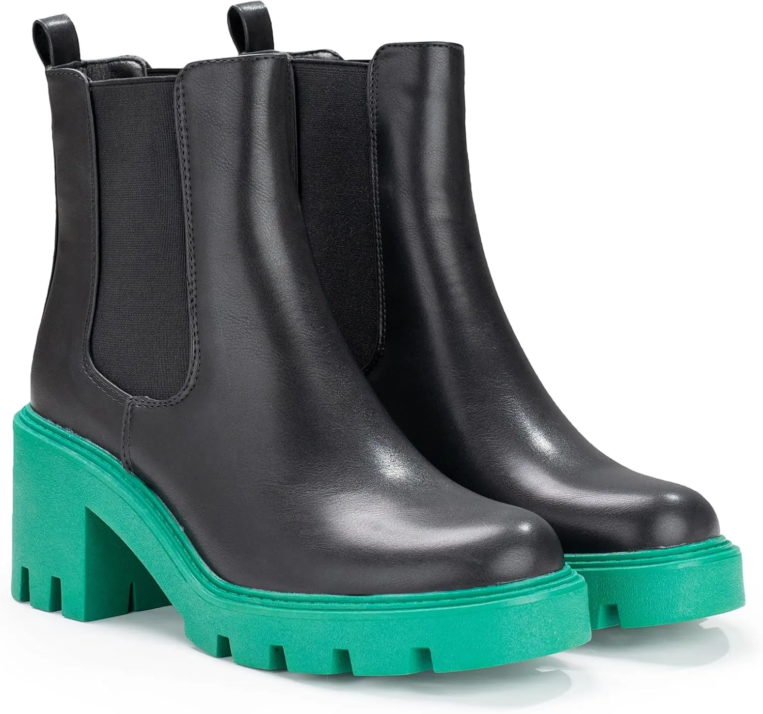 IXU 2024 Women's Chelsea Boots Chunky Boots For Women Platform Ankle Boots Pull-On Lug Sole Elastic Fall Fashion Booties Shoes