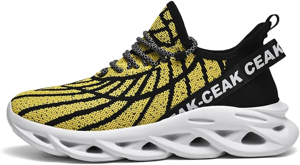 Jakcuz Plus Size Meshed Design Fashion Sneakers for Men Thick Sole Comfortable Mesh Casual Gym Slip on Walking Shoes