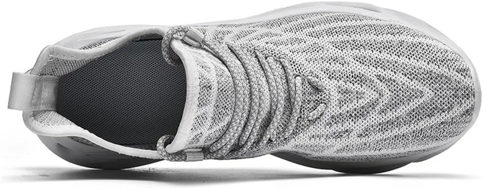 Jakcuz Plus Size Meshed Design Fashion Sneakers for Men Thick Sole Comfortable Mesh Casual Gym Slip on Walking Shoes