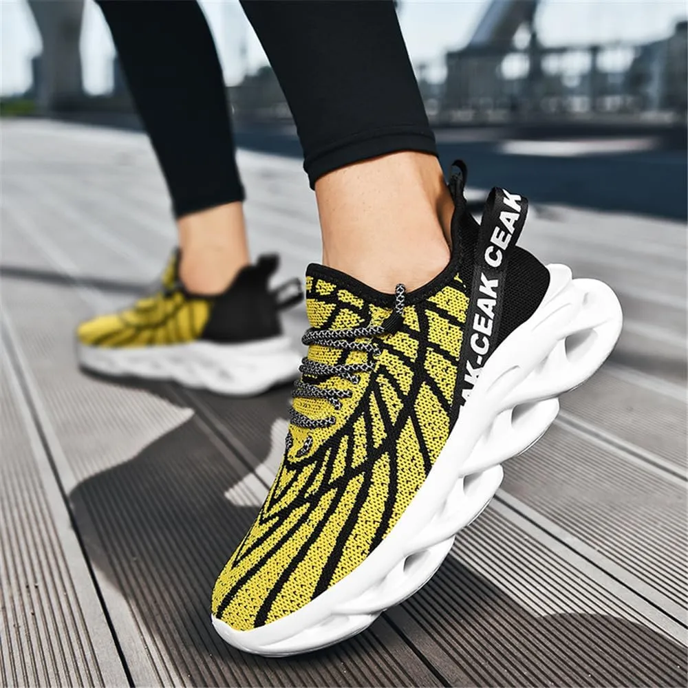 Jakcuz Plus Size Meshed Design Fashion Sneakers for Men Thick Sole Comfortable Mesh Casual Gym Slip on Walking Shoes