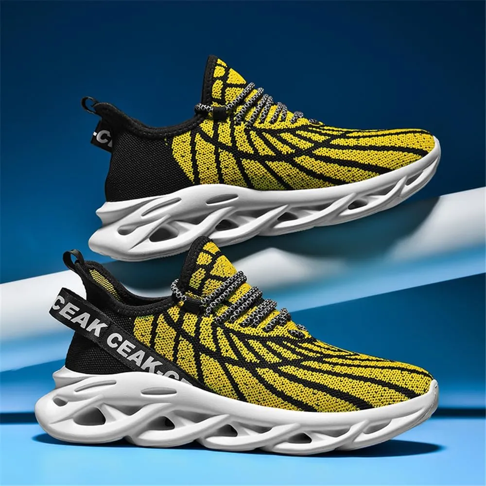 Jakcuz Plus Size Meshed Design Fashion Sneakers for Men Thick Sole Comfortable Mesh Casual Gym Slip on Walking Shoes
