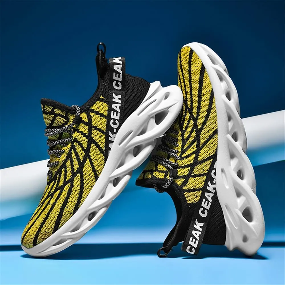 Jakcuz Plus Size Meshed Design Fashion Sneakers for Men Thick Sole Comfortable Mesh Casual Gym Slip on Walking Shoes