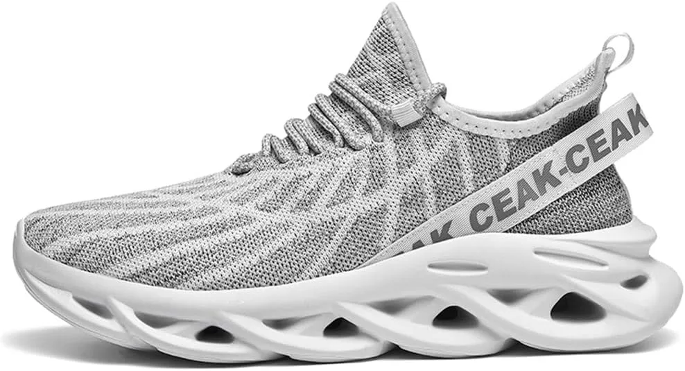 Jakcuz Plus Size Meshed Design Fashion Sneakers for Men Thick Sole Comfortable Mesh Casual Gym Slip on Walking Shoes