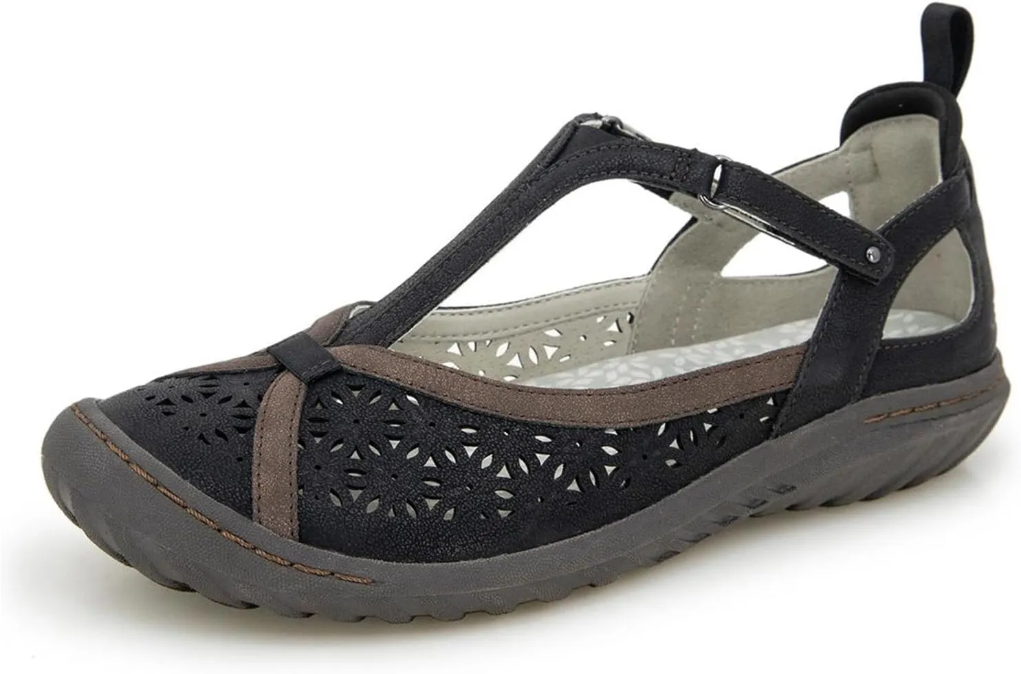 Jambu Women's Daffodil Comfort Casual Classic Mary Jane T-Strap Flats Fashion Shoes