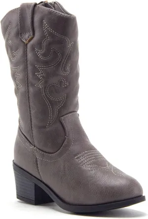 Jazamé Little Kids' Girls Cowboy Boots - Tall Stitched Western Toddler Cowgirl Boots - Stylish and Durable Cowgirl Boots for Girls - girls cowgirl boots - botas vaqueras para niñas