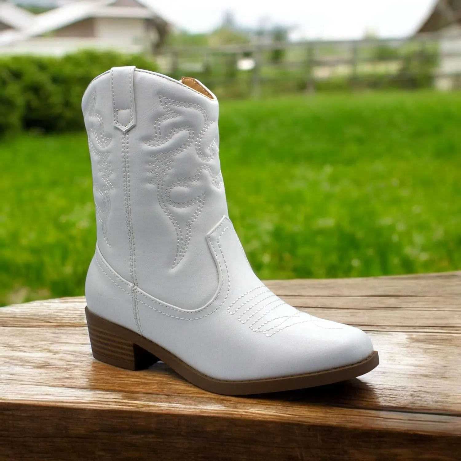 Jazamé Little Kids' Girls Cowboy Boots - Tall Stitched Western Toddler Cowgirl Boots - Stylish and Durable Cowgirl Boots for Girls - girls cowgirl boots - botas vaqueras para niñas