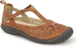 JBU by Jambu Women's Daffodil Comfort Casual Classic Mary Jane T-Strap Flats Fashion Shoes, Whiskey, 9