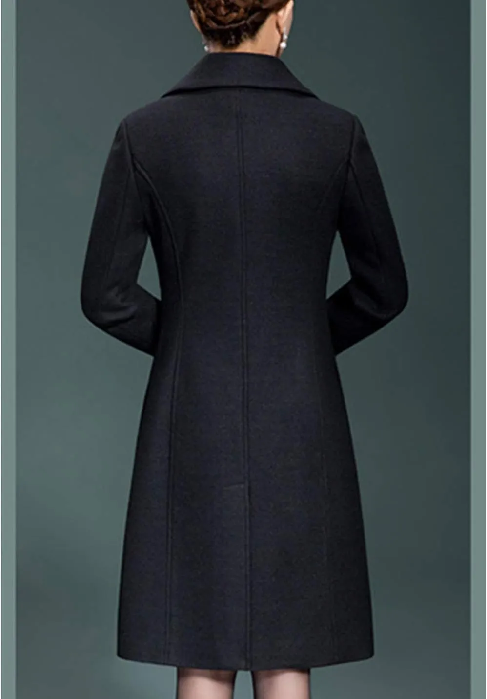 Jenkoon Women's Wool Trench Coat Winter Long Thick Overcoat Walker Coats