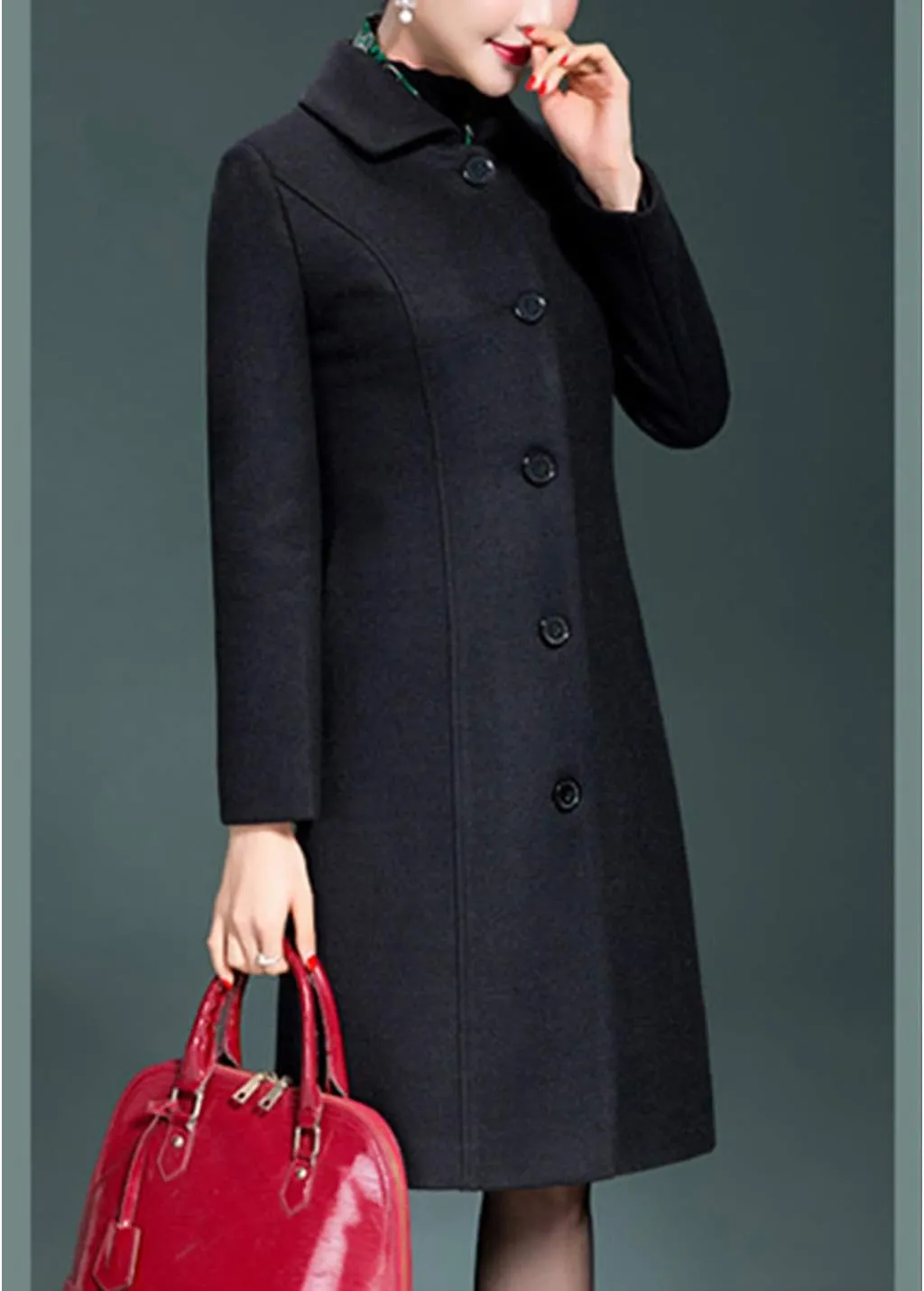 Jenkoon Women's Wool Trench Coat Winter Long Thick Overcoat Walker Coats