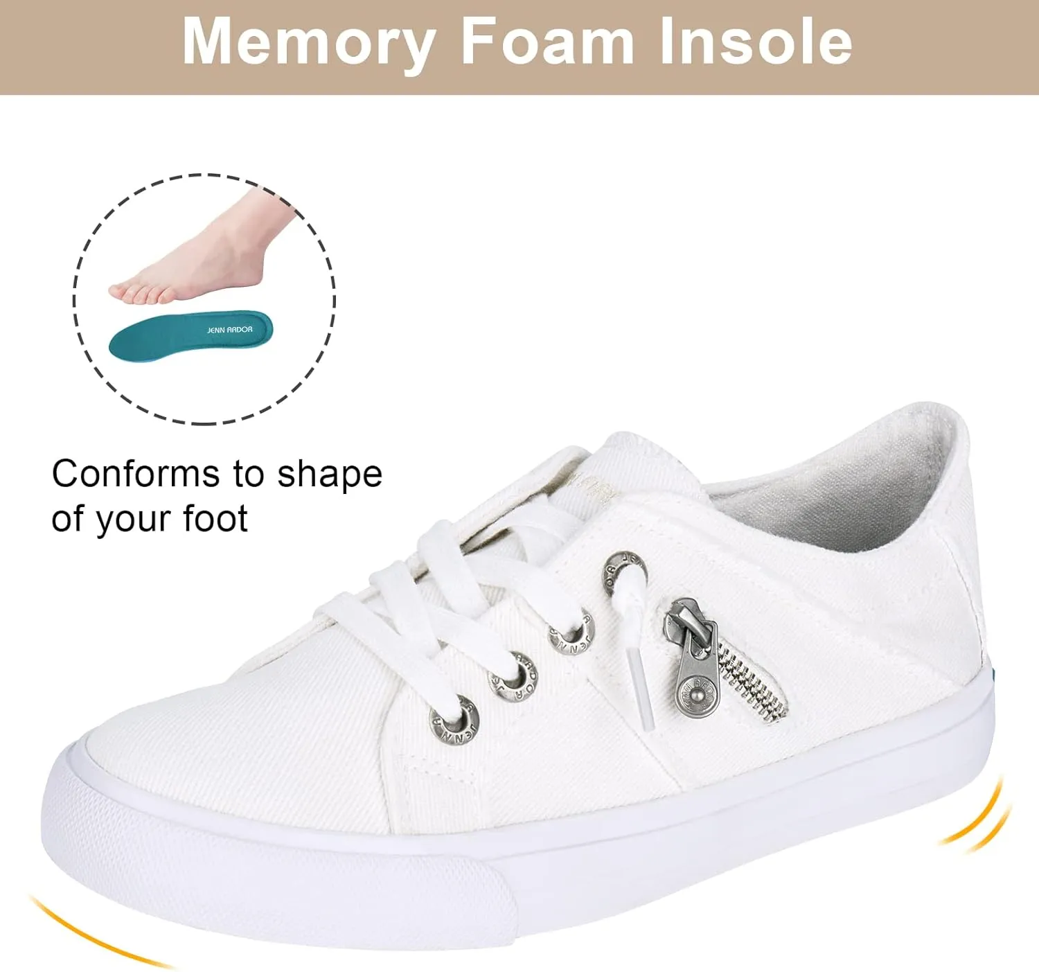 JENN ARDOR Women’s Fashion Sneakers Slip On Shoes Women Sneakers Canvas Shoes Womens Tennis Comfortable Walking Flats for Womens Casual Shoes