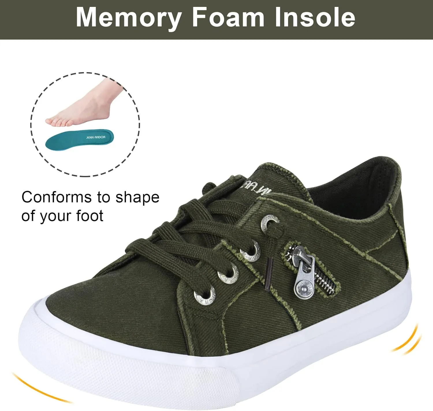 JENN ARDOR Women’s Fashion Sneakers Slip On Shoes Women Sneakers Canvas Shoes Womens Tennis Comfortable Walking Flats for Womens Casual Shoes
