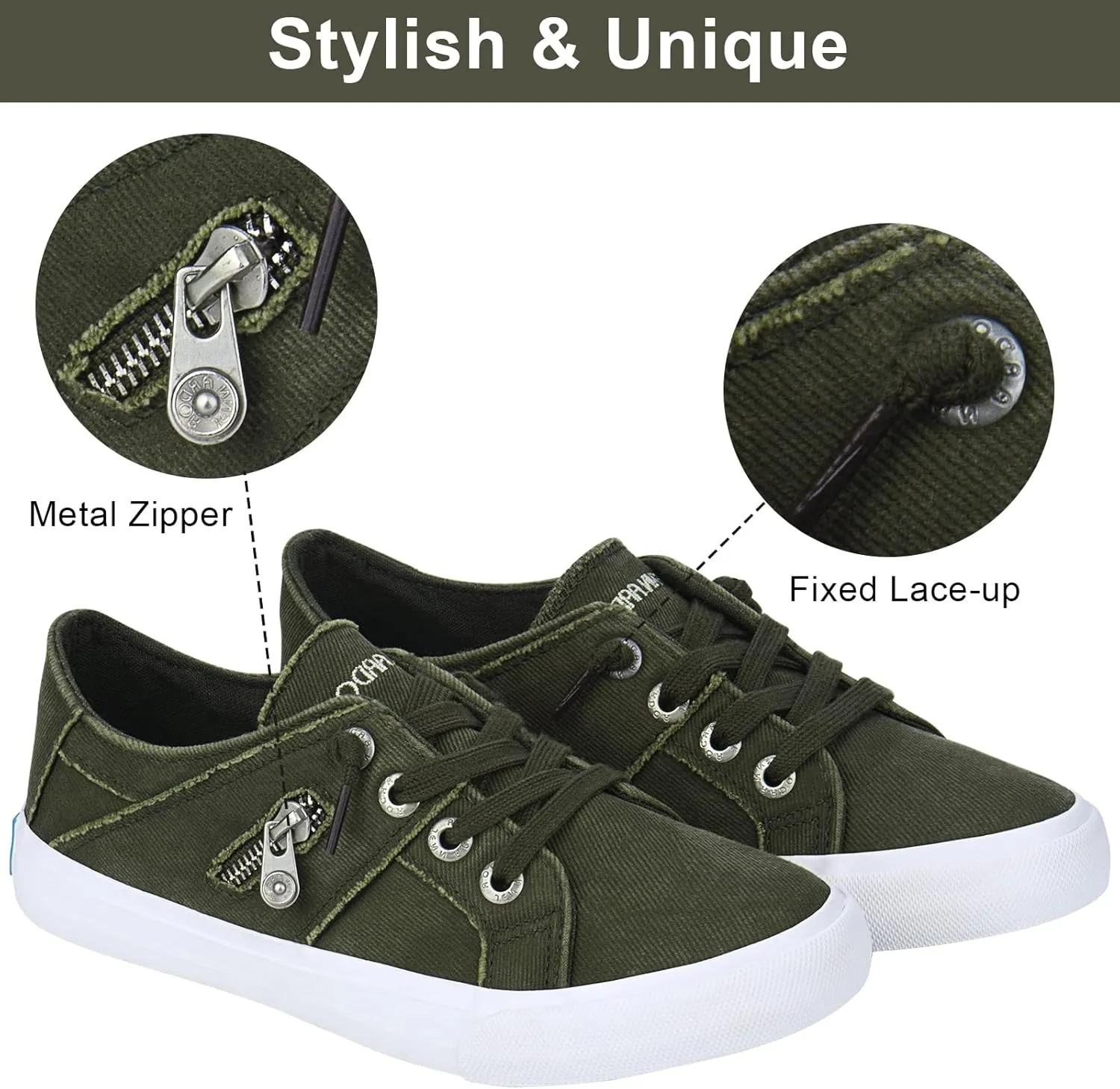 JENN ARDOR Women’s Fashion Sneakers Slip On Shoes Women Sneakers Canvas Shoes Womens Tennis Comfortable Walking Flats for Womens Casual Shoes