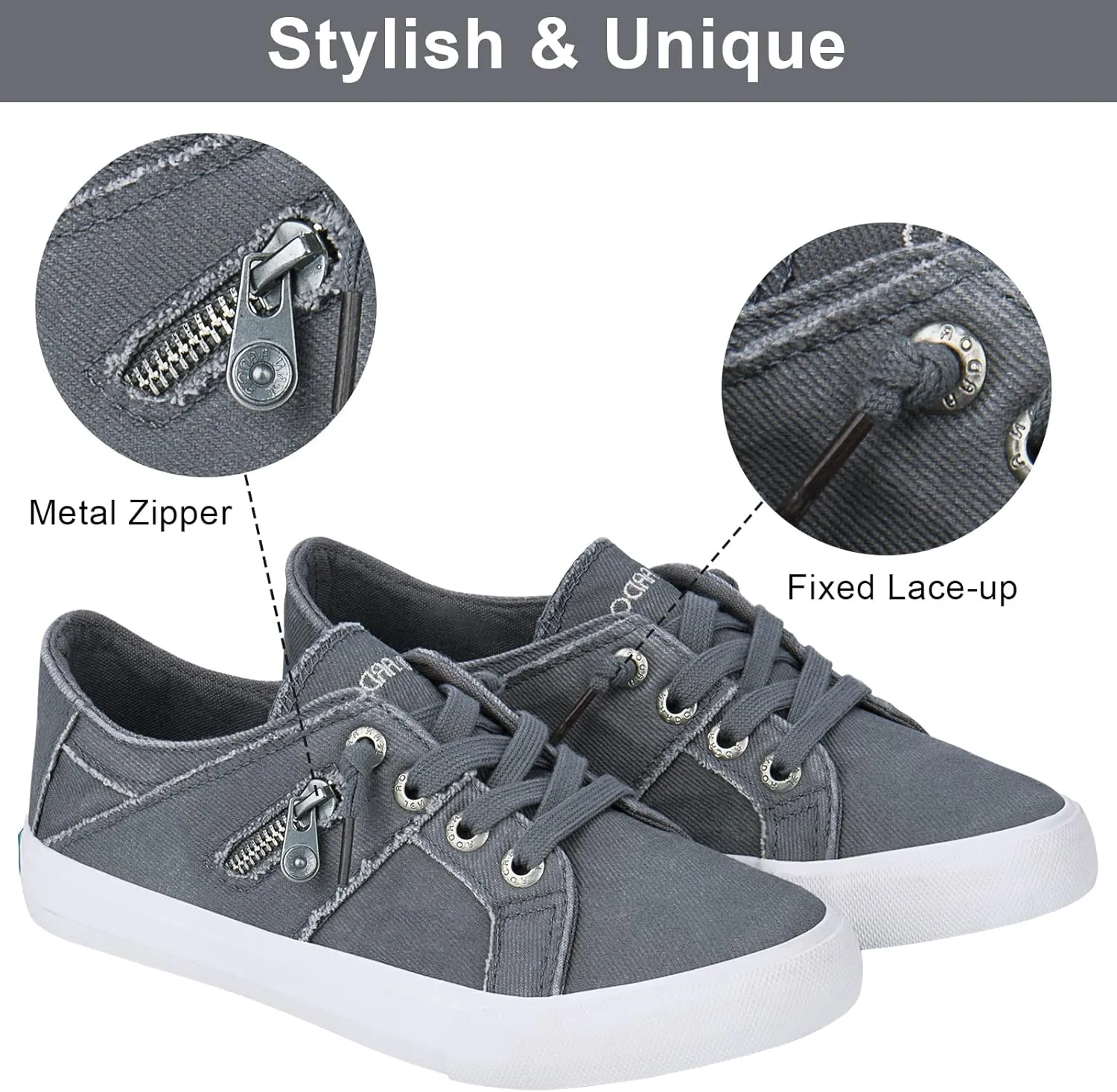 JENN ARDOR Women’s Fashion Sneakers Slip On Shoes Women Sneakers Canvas Shoes Womens Tennis Comfortable Walking Flats for Womens Casual Shoes