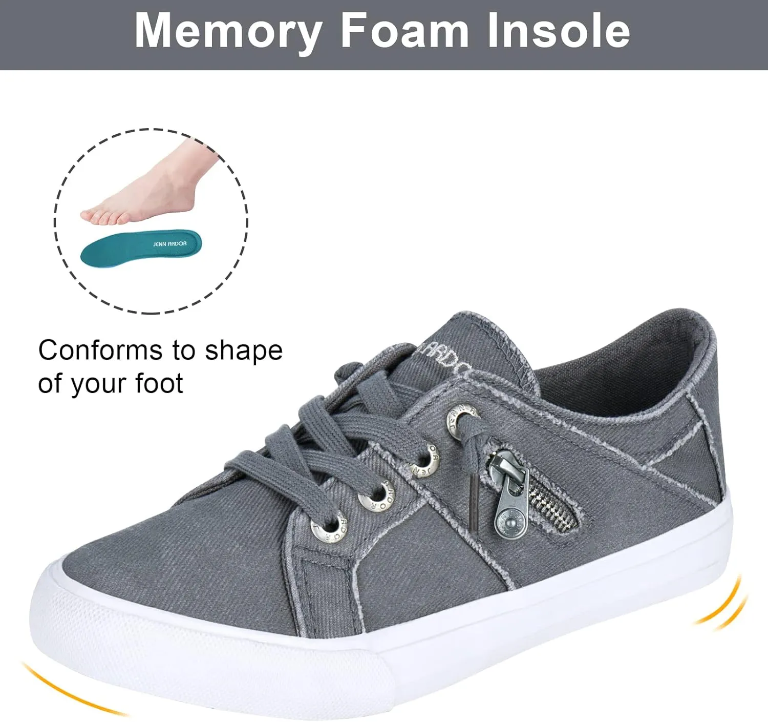 JENN ARDOR Women’s Fashion Sneakers Slip On Shoes Women Sneakers Canvas Shoes Womens Tennis Comfortable Walking Flats for Womens Casual Shoes