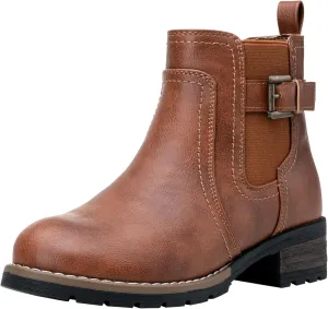 Jeossy Women's 9006 Ankle Boots Short Chelsea Booties for Women Low Heel with Zip