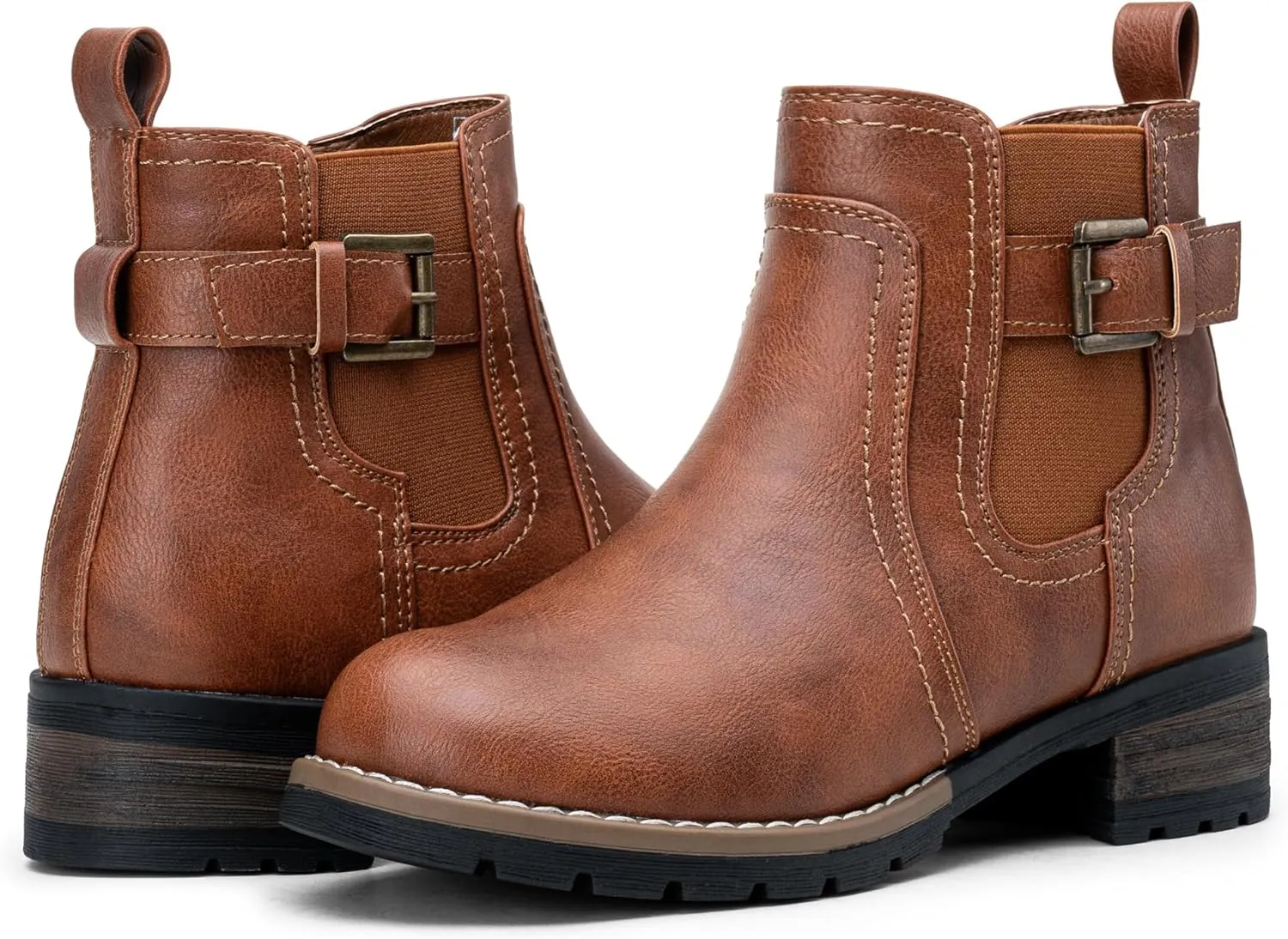Jeossy Women's 9006 Ankle Boots Short Chelsea Booties for Women Low Heel with Zip