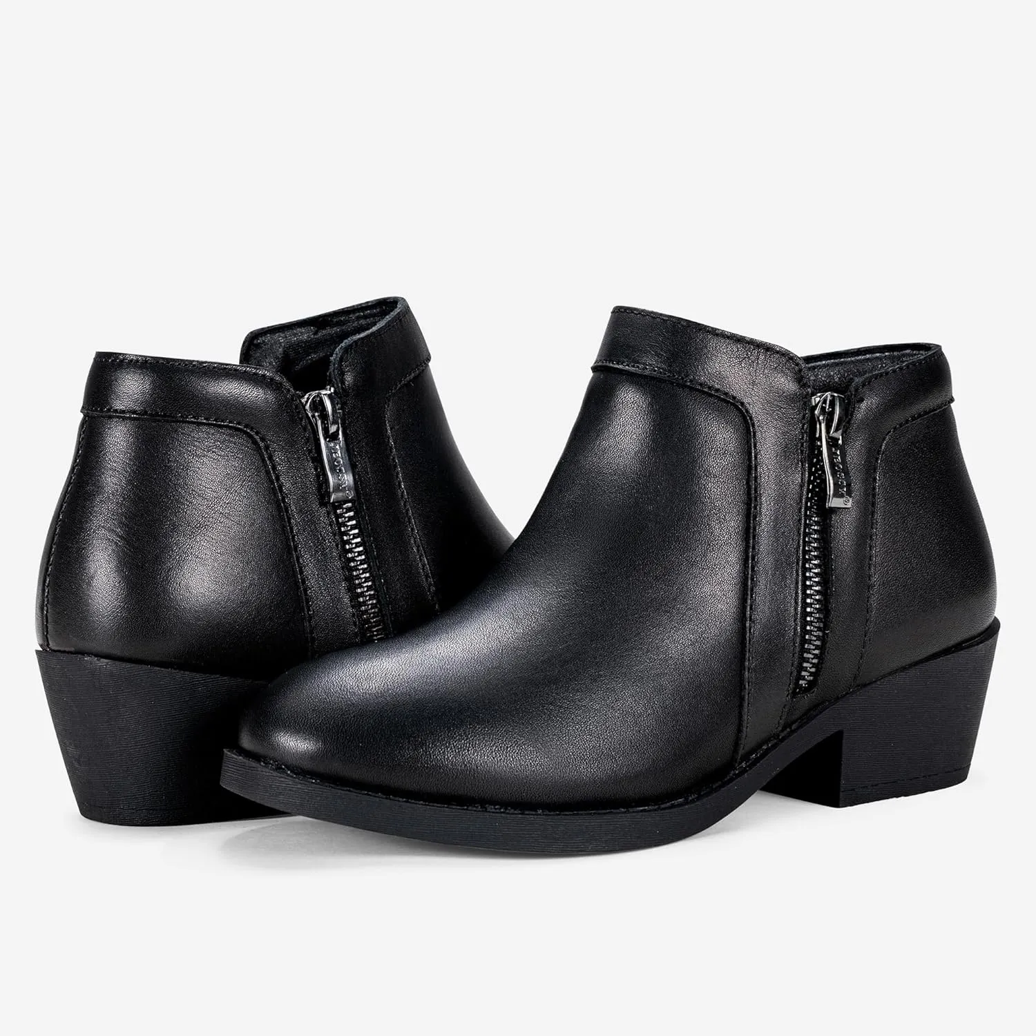Jeossy Women's 9618 Classic Ankle Boots Slip on Chunky Heel Boots for Women