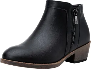 Jeossy Women's 9618 Classic Ankle Boots Slip on Chunky Heel Boots for Women