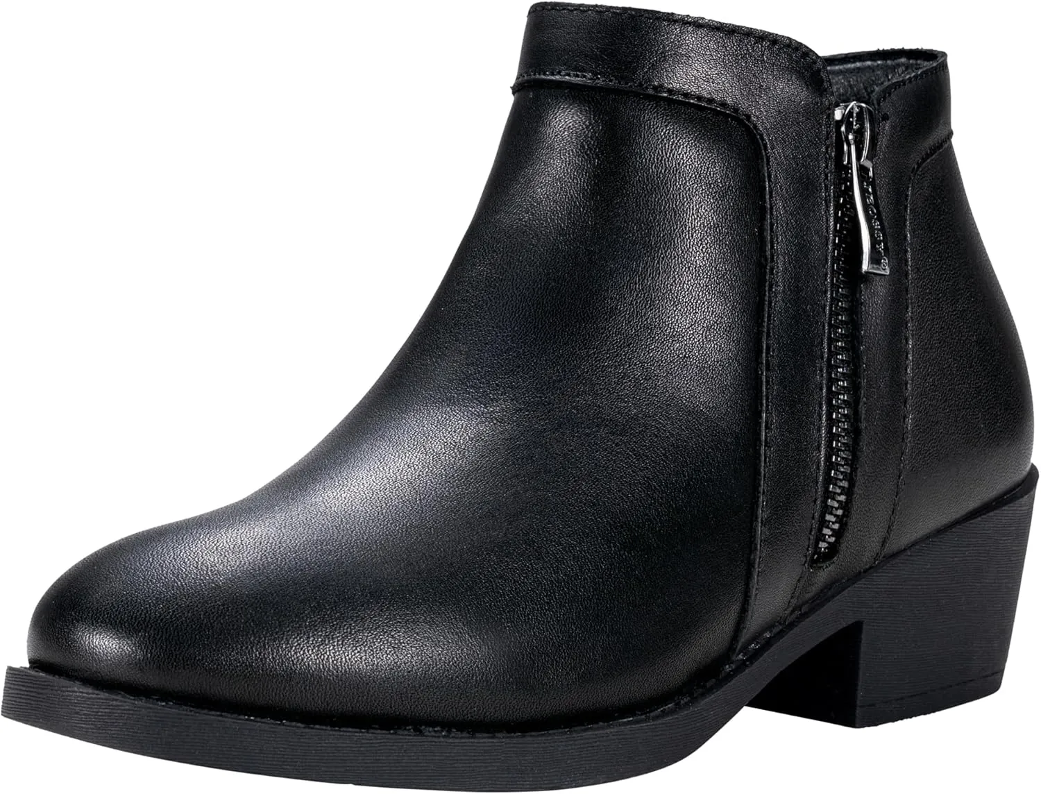 Jeossy Women's 9618 Classic Ankle Boots Slip on Chunky Heel Boots for Women