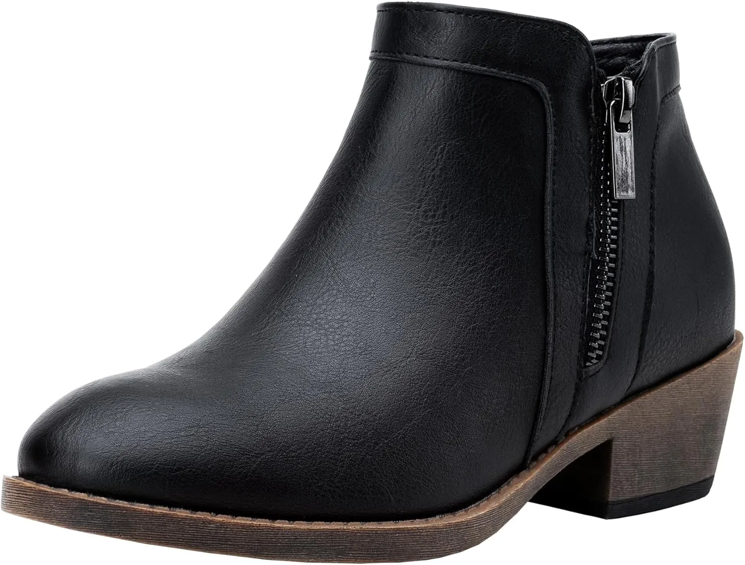 Jeossy Women's 9618 Classic Ankle Boots Slip on Chunky Heel Boots for Women