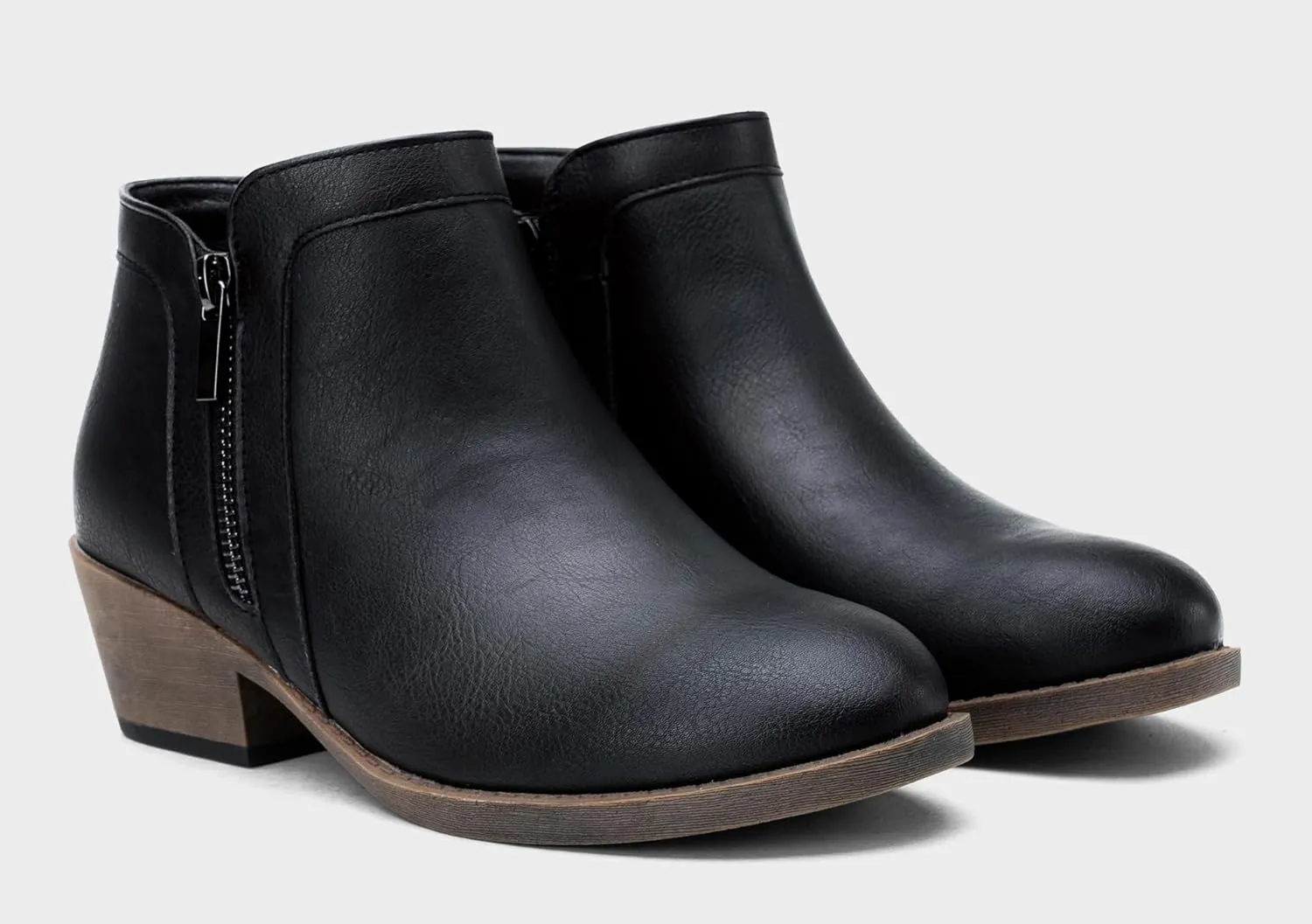 Jeossy Women's 9618 Classic Ankle Boots Slip on Chunky Heel Boots for Women