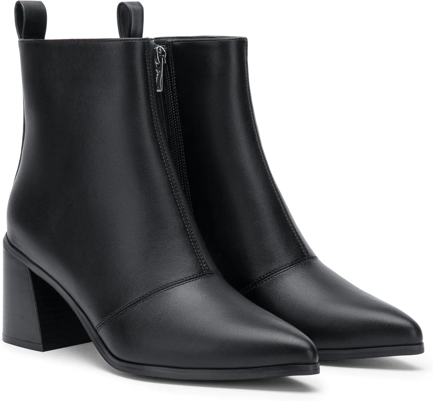 Jeossy Women's Chunky Heeled Ankle Boots, Pointed Toe Stacked Block Heel Booties