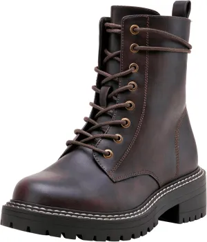 Jeossy Women's Combat Ankle Boots 9627 Low Heel Ankle-Booties with Side Zipper