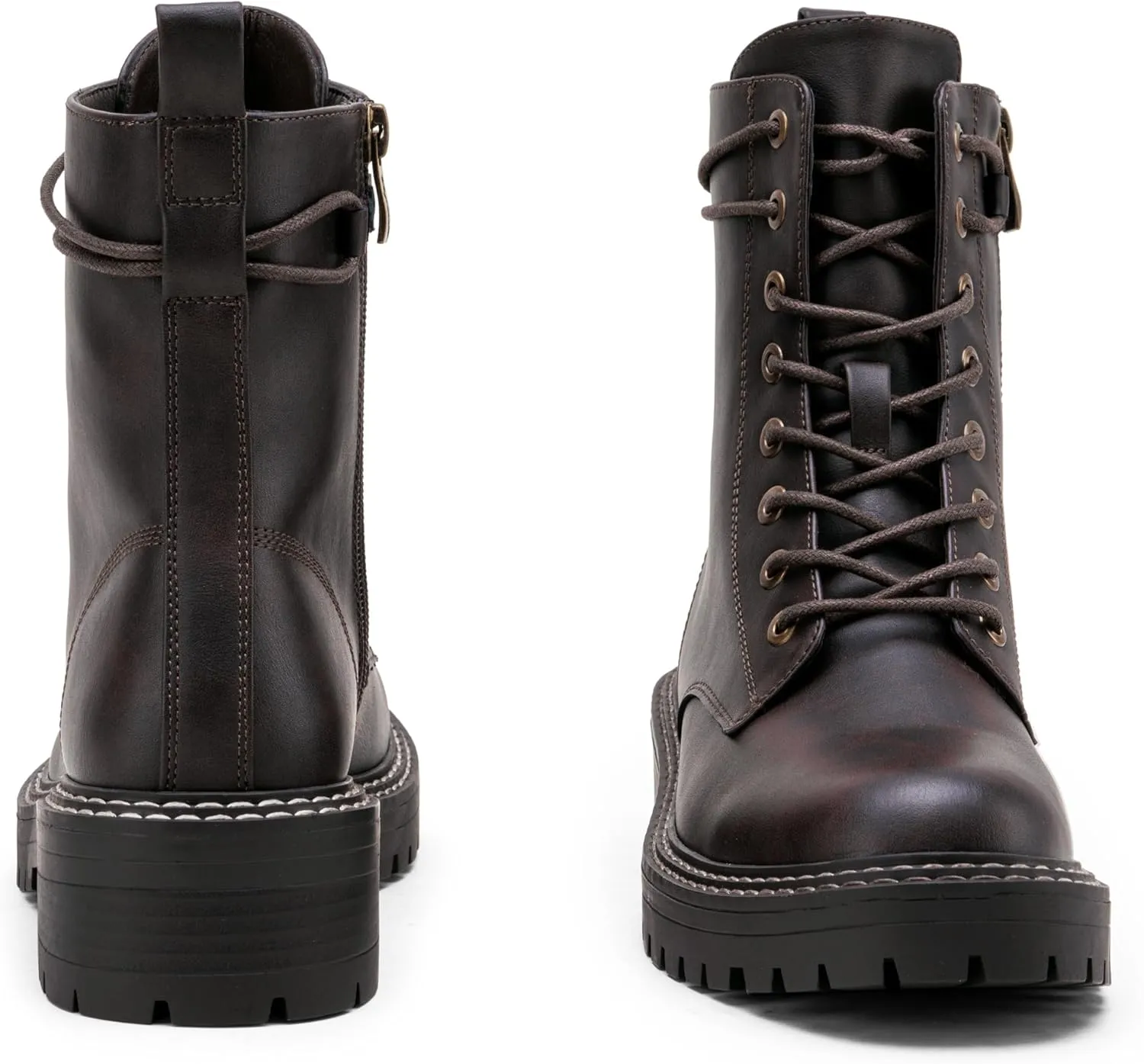 Jeossy Women's Combat Ankle Boots 9627 Low Heel Ankle-Booties with Side Zipper