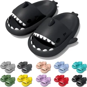 Jfxgjuv Unisex Shark Slides, Sharky Chanclas, Cloudy Shark Slides for Men and Women, Soft Lightweight Anti-Slip Thick Sole House Sandals Shower Pool Beach Shoes