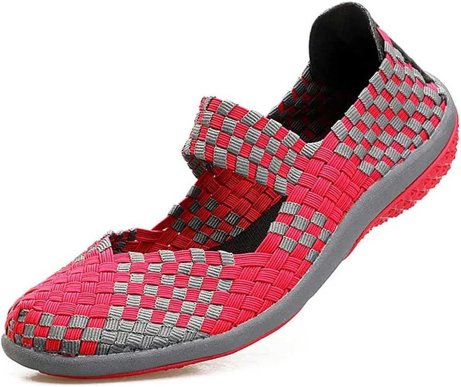 JOYVIP Womens Curly Type Ballet Flats Slip On Comfort Loafers Handmade Woven Shoes