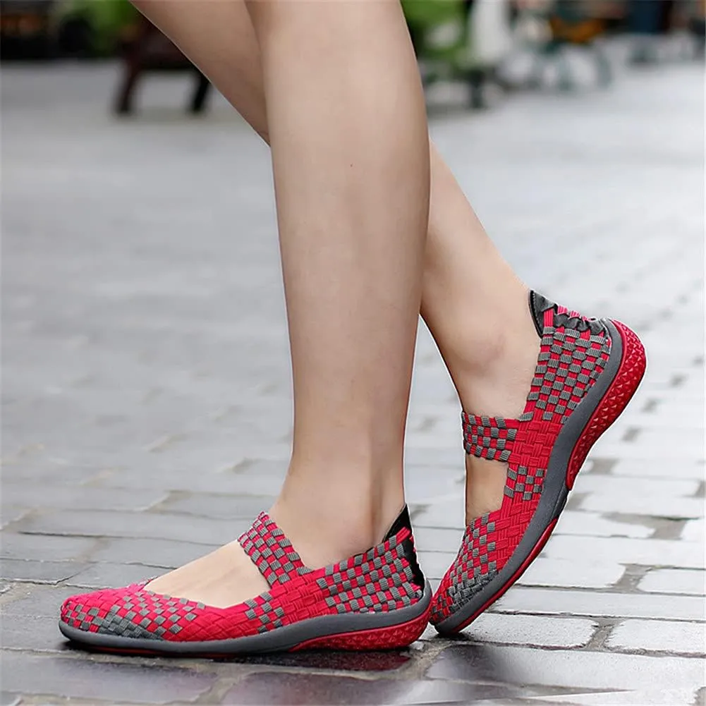 JOYVIP Womens Curly Type Ballet Flats Slip On Comfort Loafers Handmade Woven Shoes