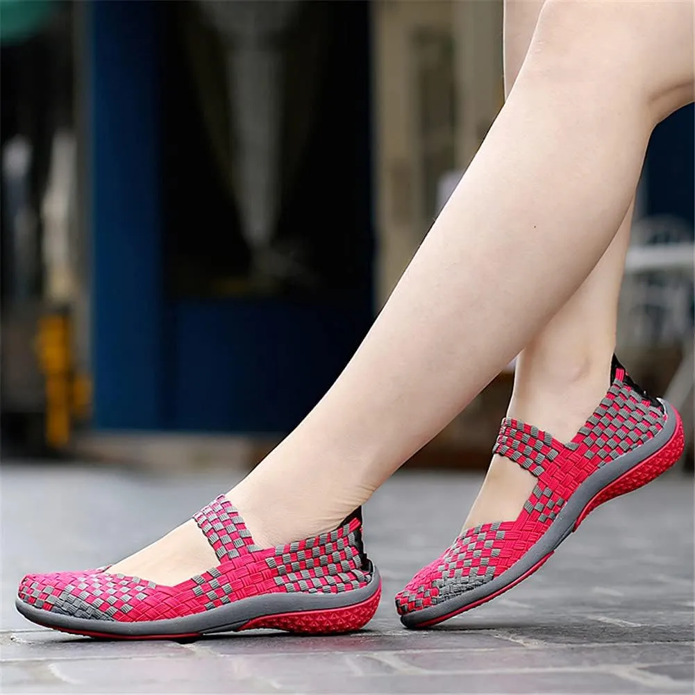 JOYVIP Womens Curly Type Ballet Flats Slip On Comfort Loafers Handmade Woven Shoes