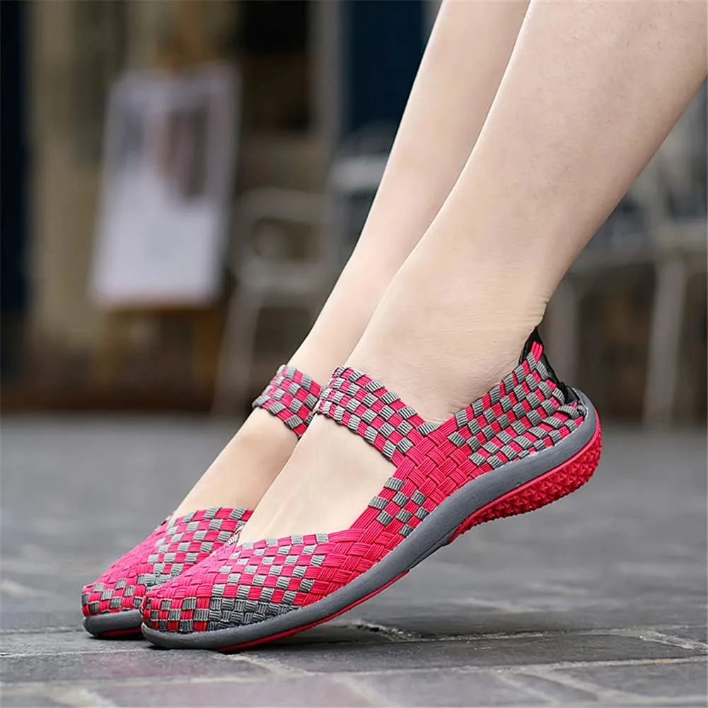 JOYVIP Womens Curly Type Ballet Flats Slip On Comfort Loafers Handmade Woven Shoes