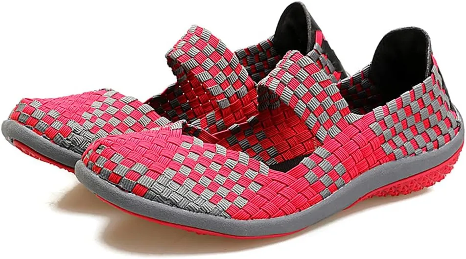 JOYVIP Womens Curly Type Ballet Flats Slip On Comfort Loafers Handmade Woven Shoes