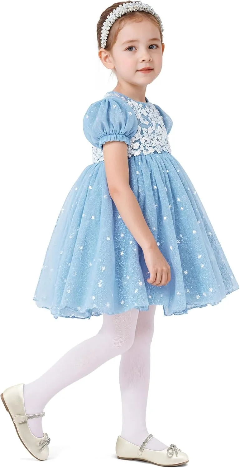 K KomForme Girl's Bow Mary Jane Dress Shoes Ballet Princess Flats with Rhinestone Strap for Party Wedding School, Toddler/Little Kid/Big Kid