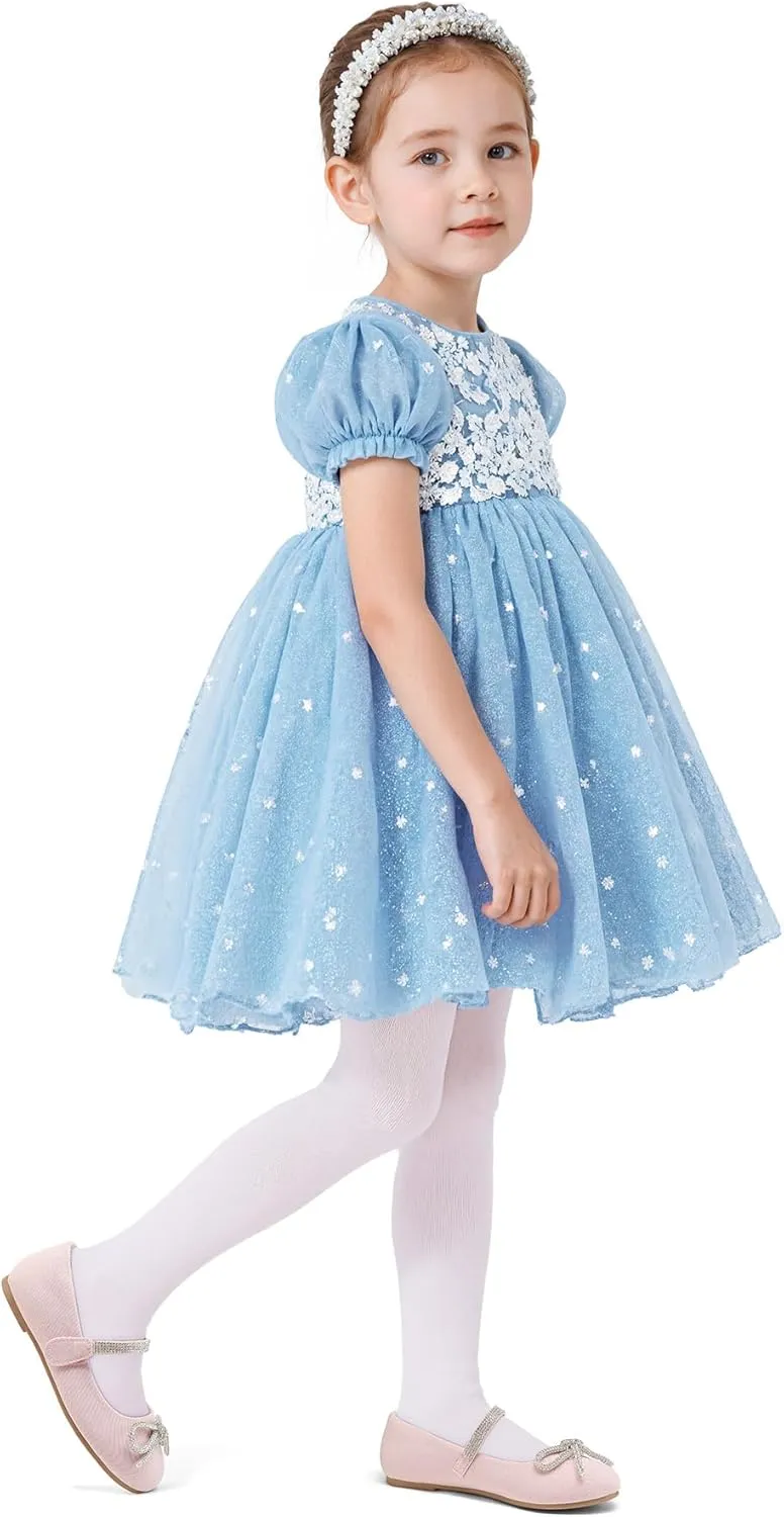 K KomForme Girl's Bow Mary Jane Dress Shoes Ballet Princess Flats with Rhinestone Strap for Party Wedding School, Toddler/Little Kid/Big Kid
