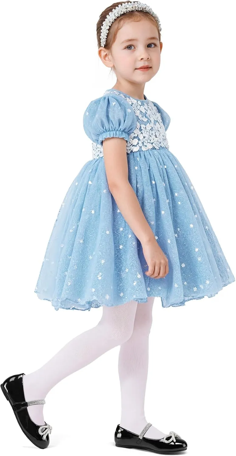 K KomForme Girl's Bow Mary Jane Dress Shoes Ballet Princess Flats with Rhinestone Strap for Party Wedding School, Toddler/Little Kid/Big Kid