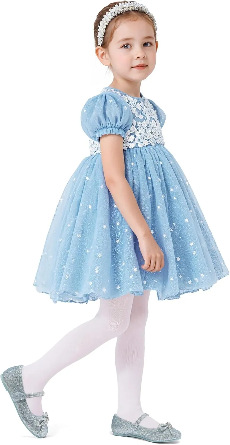 K KomForme Girl's Bow Mary Jane Dress Shoes Ballet Princess Flats with Rhinestone Strap for Party Wedding School, Toddler/Little Kid/Big Kid