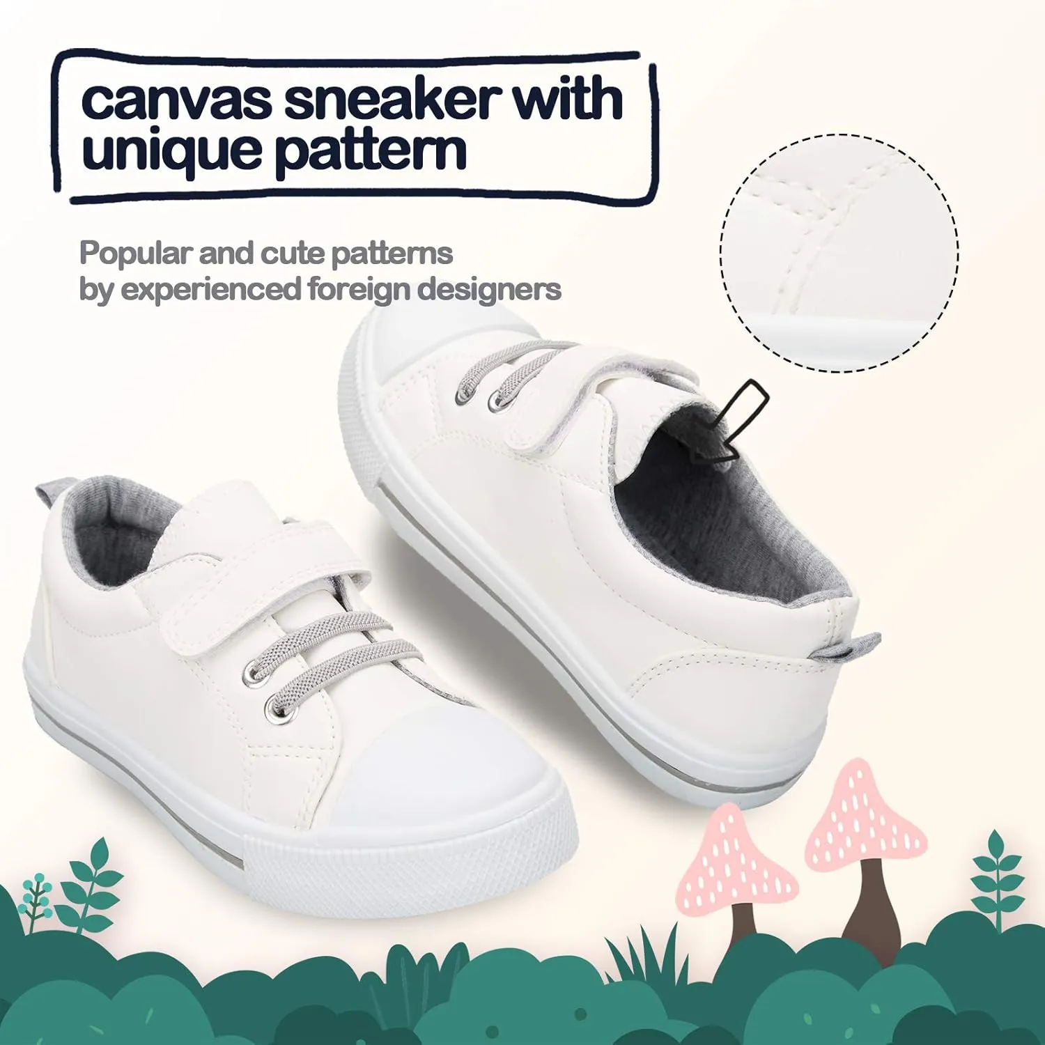 K KomForme Toddler Shoes Boys Girls Canvas Sneakers Size 4-13
