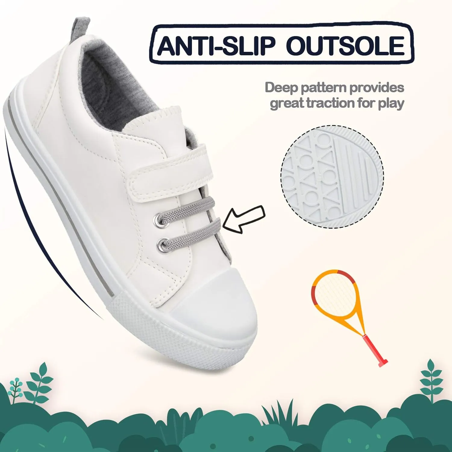 K KomForme Toddler Shoes Boys Girls Canvas Sneakers Size 4-13