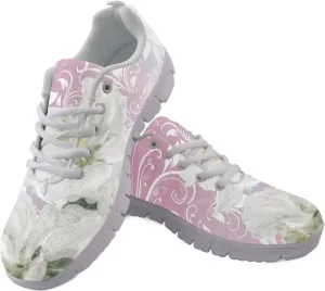 KEIAHUAN Womens Casual Fashion Flats Lightweight Running Shoes Breathable Gym Jogging Sneakers Non Slip Tennis Shoes Fashion Trendy