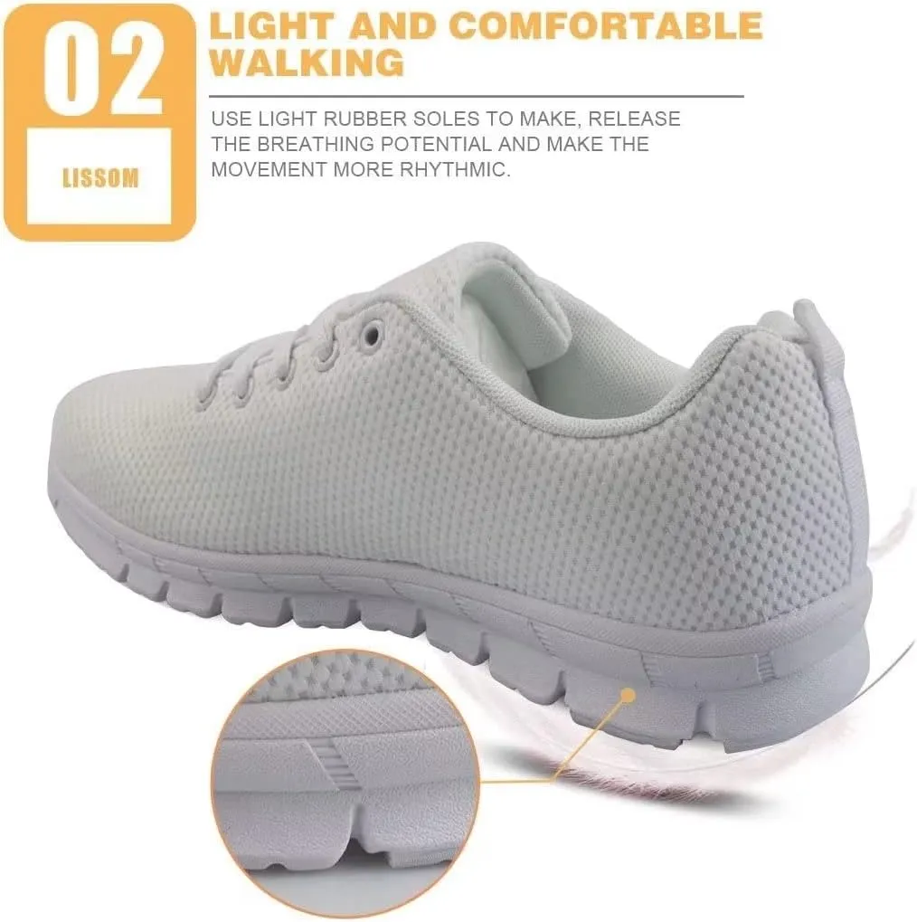 KEIAHUAN Womens Casual Fashion Flats Lightweight Running Shoes Breathable Gym Jogging Sneakers Non Slip Tennis Shoes Fashion Trendy