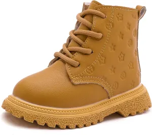 Kids Ankle Boots with Side Zipper Lace Up for Toddler Littel Kid Boys and Girls for Outdoor Play and Everyday Wear
