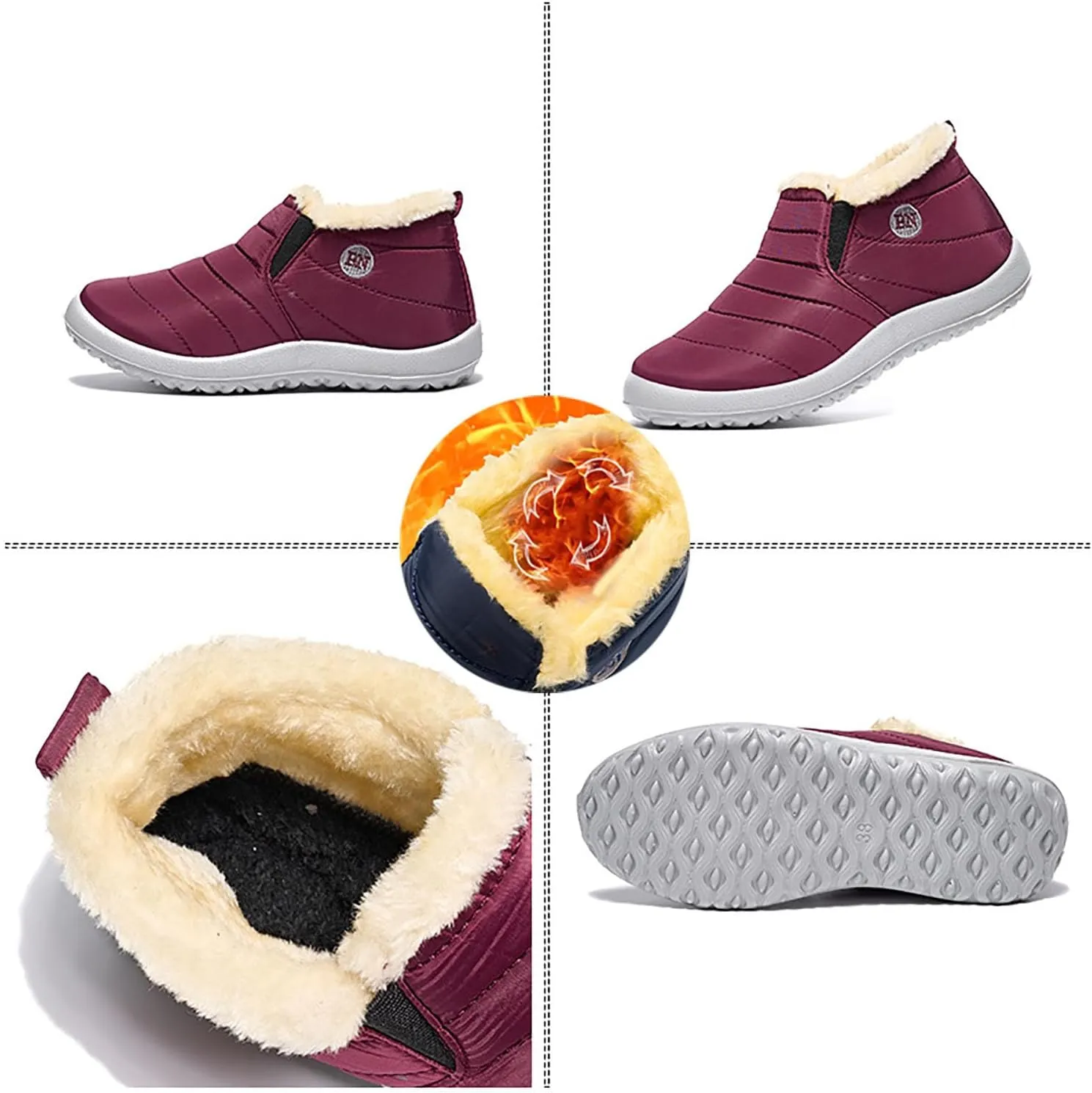 kuker Indicativey Snow Boots, Womens Winter Waterproof Thermal Boots, Indicativey Boots Outdoor Waterproof Snow Anti-Slip