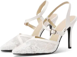 Lace Mesh Air Stiletto High Heels Sandals for Women