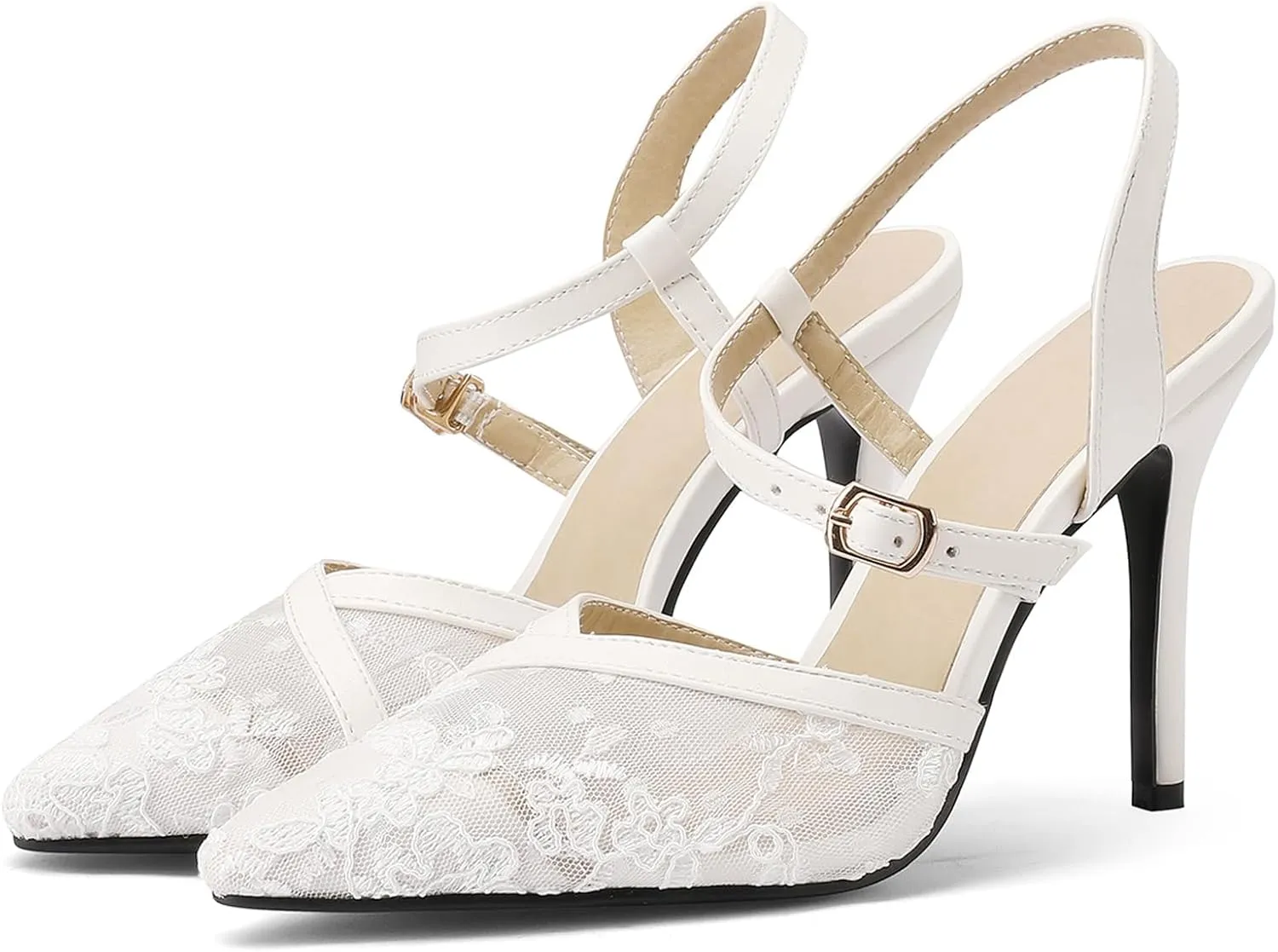 Lace Mesh Air Stiletto High Heels Sandals for Women