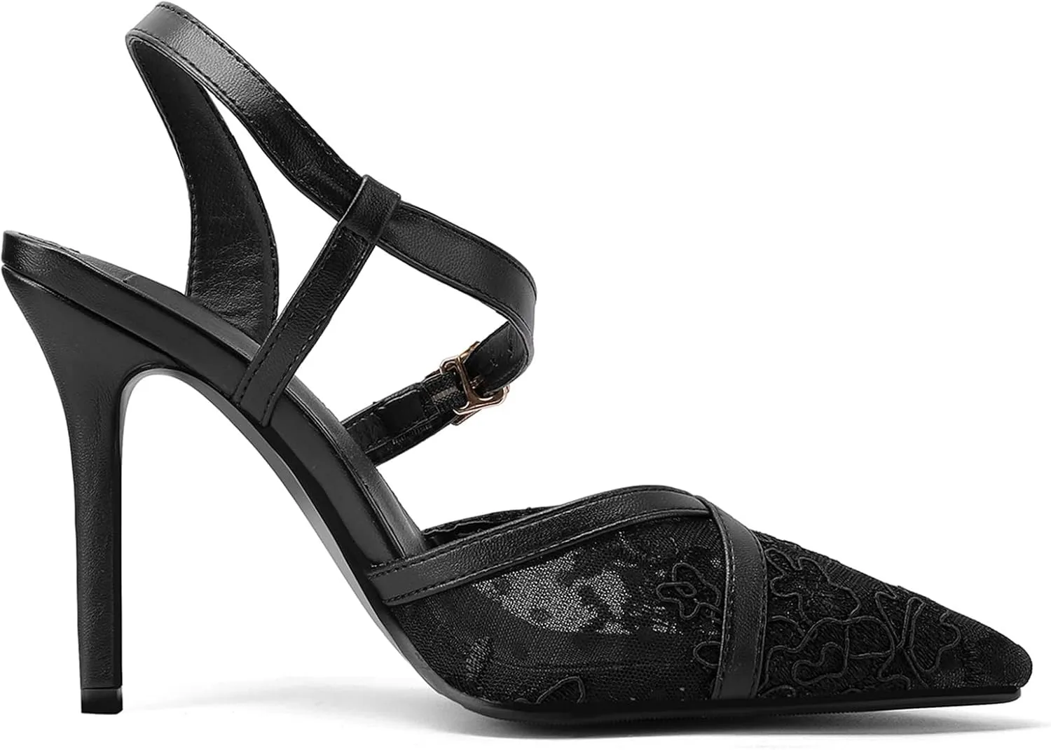 Lace Mesh Air Stiletto High Heels Sandals for Women