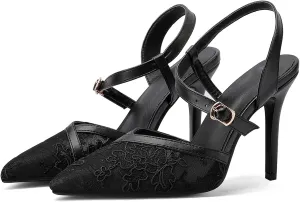 Lace Mesh Air Stiletto High Heels Sandals for Women